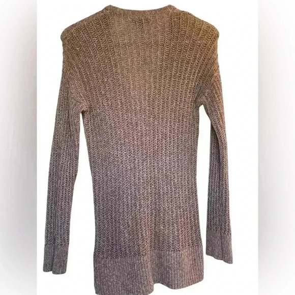 American Eagle Pink Gray Marled Chunky Knit Button Front Cardigan Medium Pockets - Picture 3 of 9